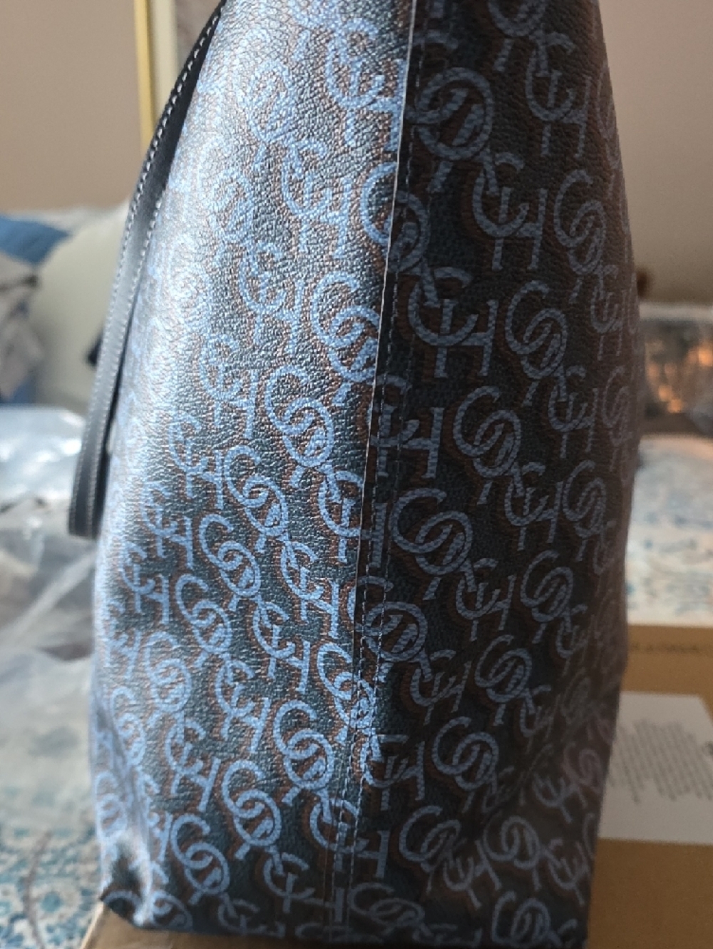 Coach Signature Large Tote Bag in Blue - Picture 3 of 10